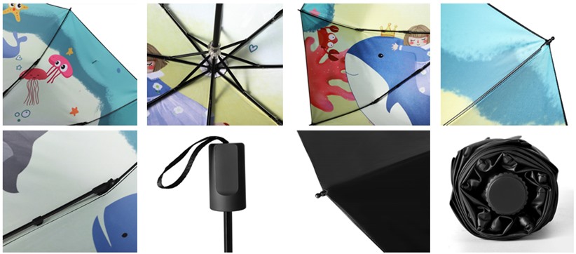 Folding umbrella with Seabed world outside Folding umbrella with Seabed world outside