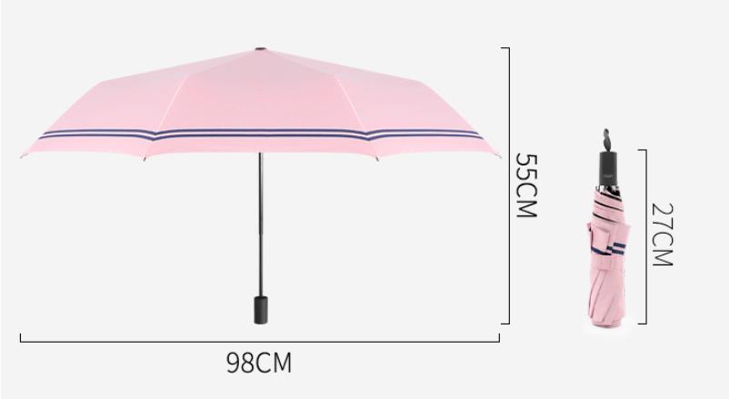 folding striped umbrella