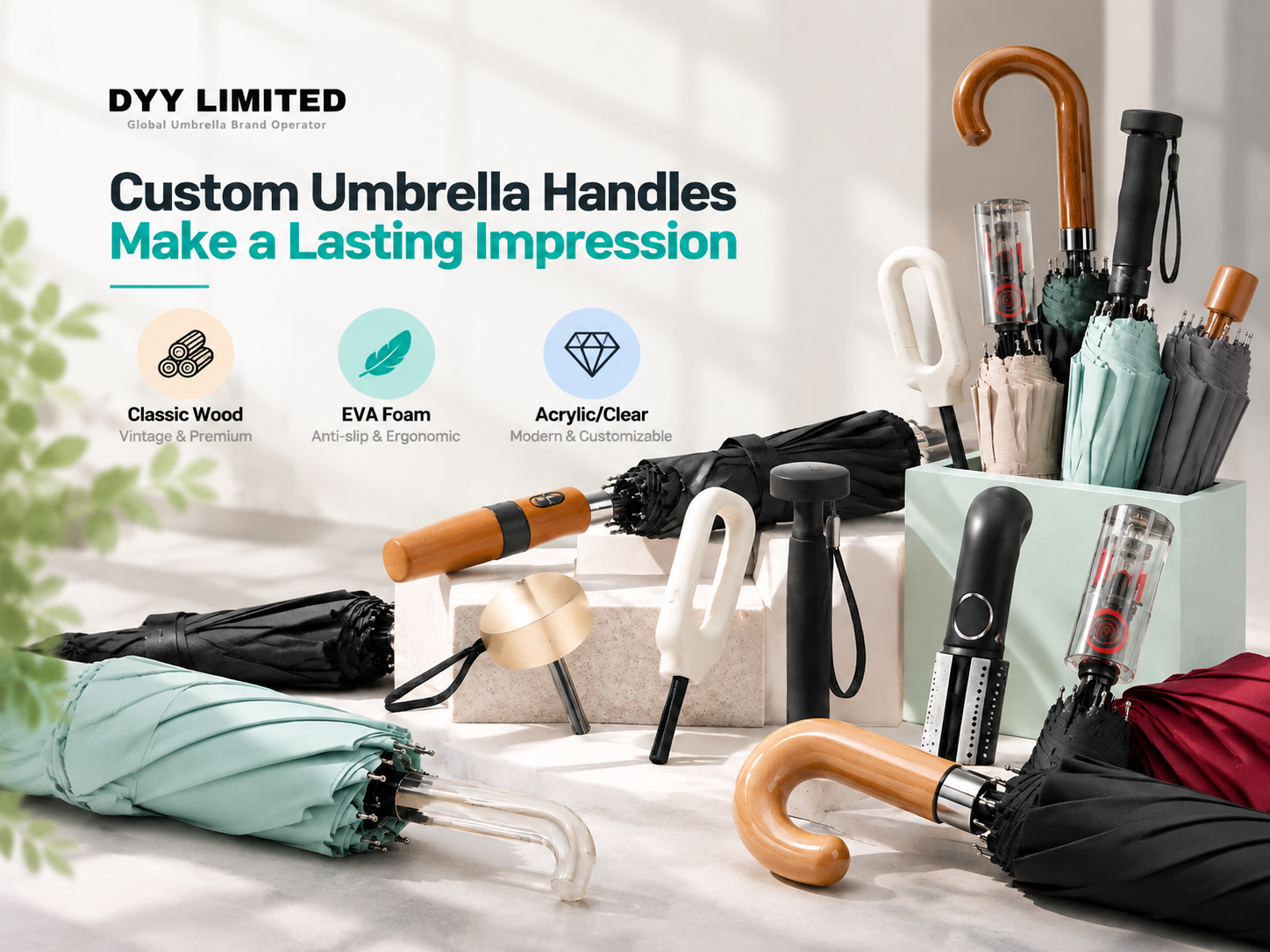 Umbrella Handle Material Guide: How to Choose the Best Handle for Your Brand