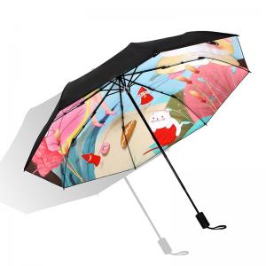 black folding umbrella