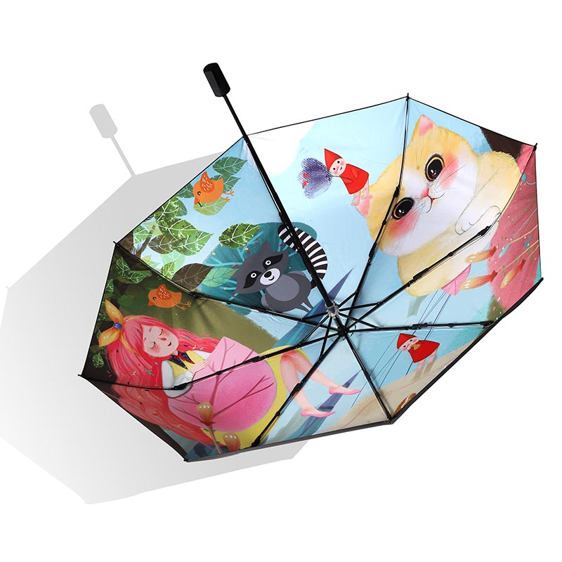 black folding umbrella