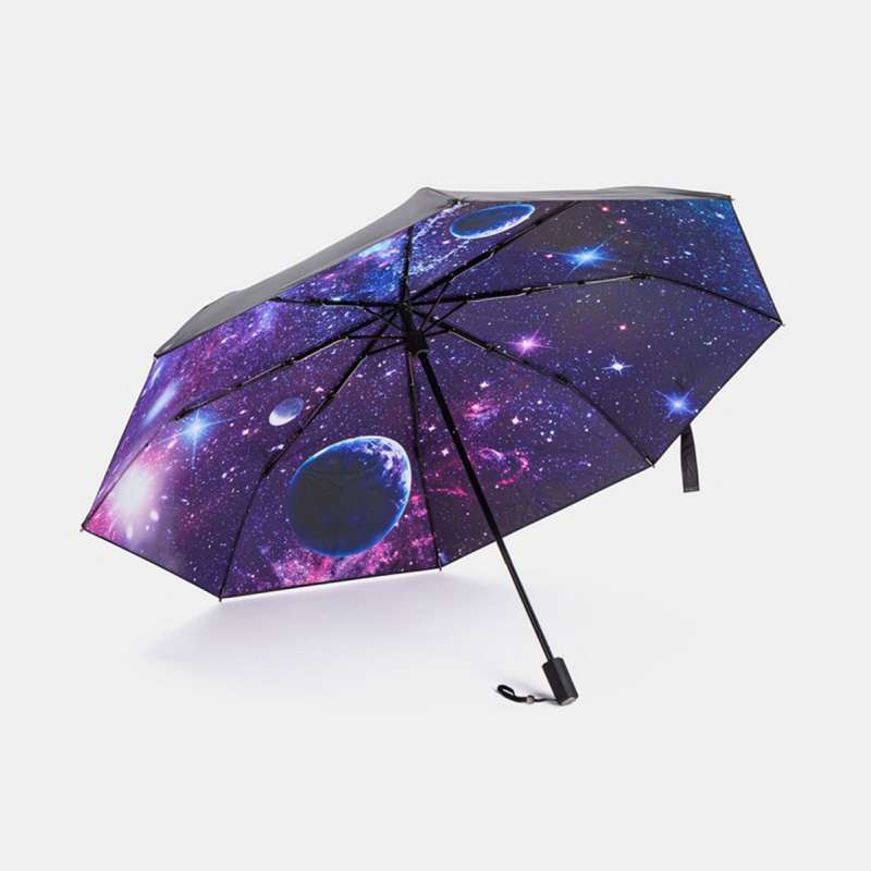 Starry Sky Printing folding sun rain umbrella