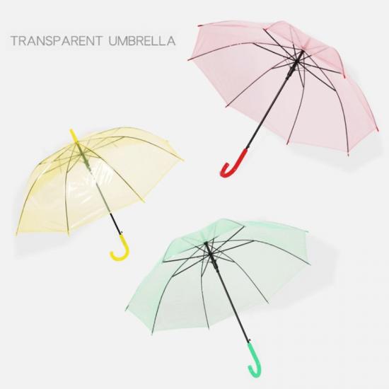 8 Ribs Clear Transparent Waterproof Umbrella