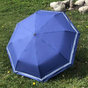 manual folding striped umbrella