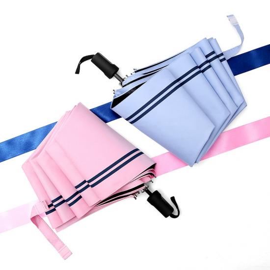 UV protection manual folding striped umbrella
