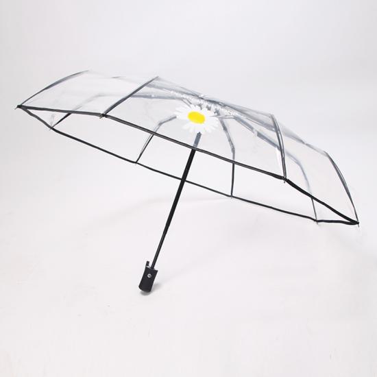 Auto Open Close Clear Folding Umbrella Durable