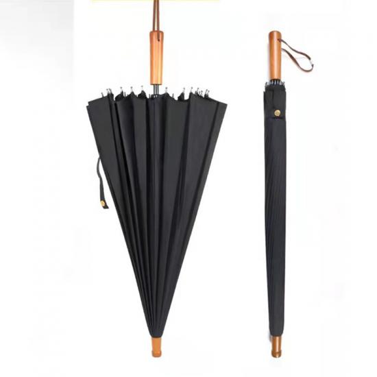 24 Ribs Oversized Golf Umbrella with Wooden Handle