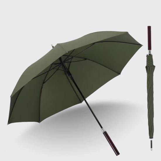 Wholesale 210T Solid Wood Handle Golf Umbrella Custom Umbrella Design